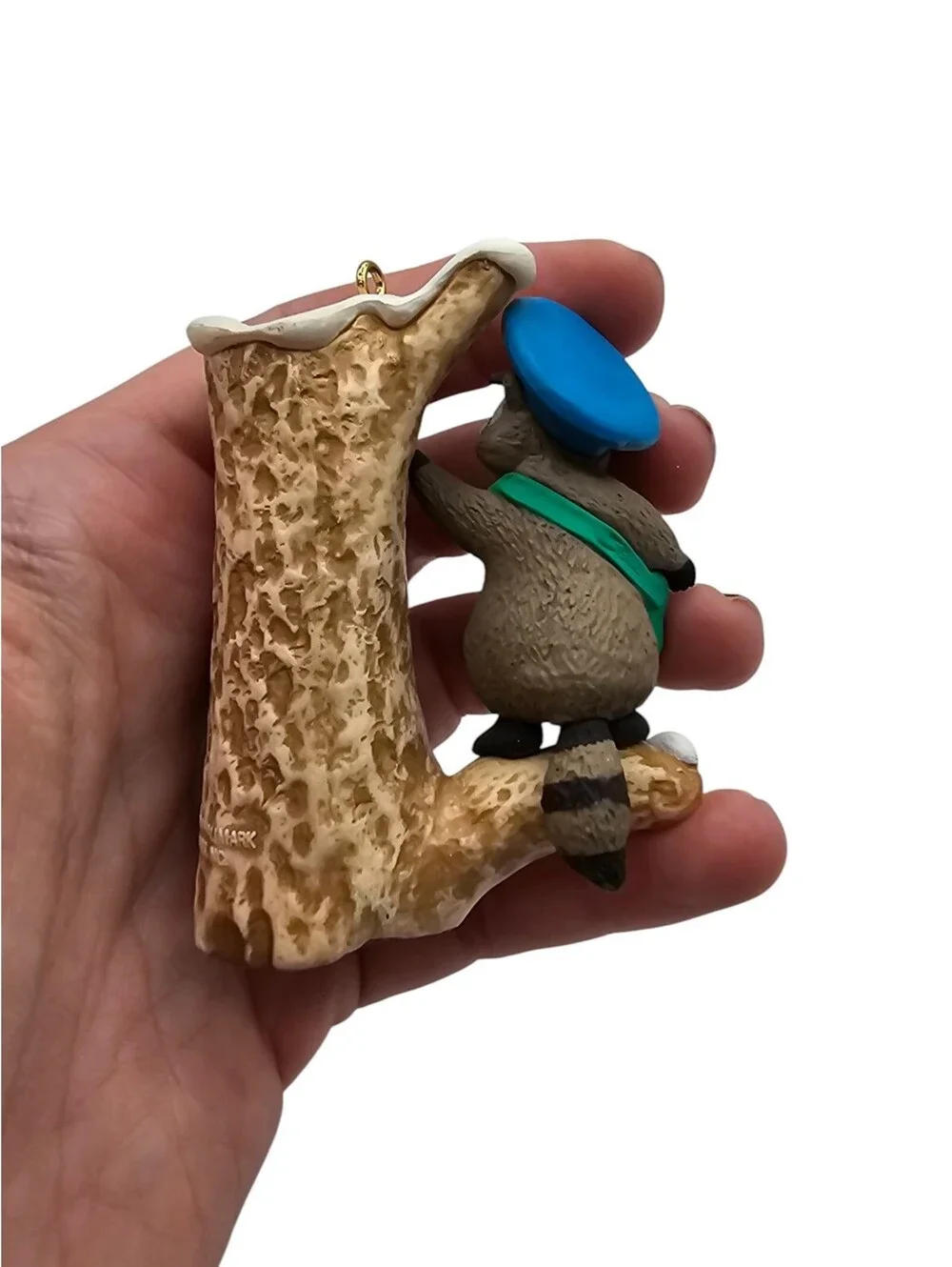 1989 Mail Call Raccoon Letter Carrier Hallmark Christmas Tree Ornament